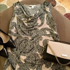 🌹White House Black Market Drape Neck Top, Size XL